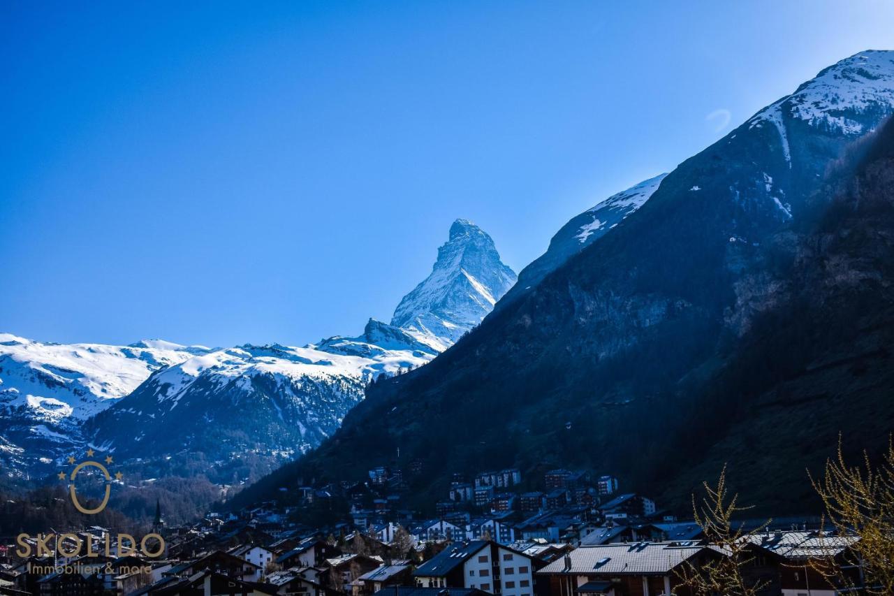 Wohnung in Zermatt mit postkarten Matterhornblick Exteriör bild