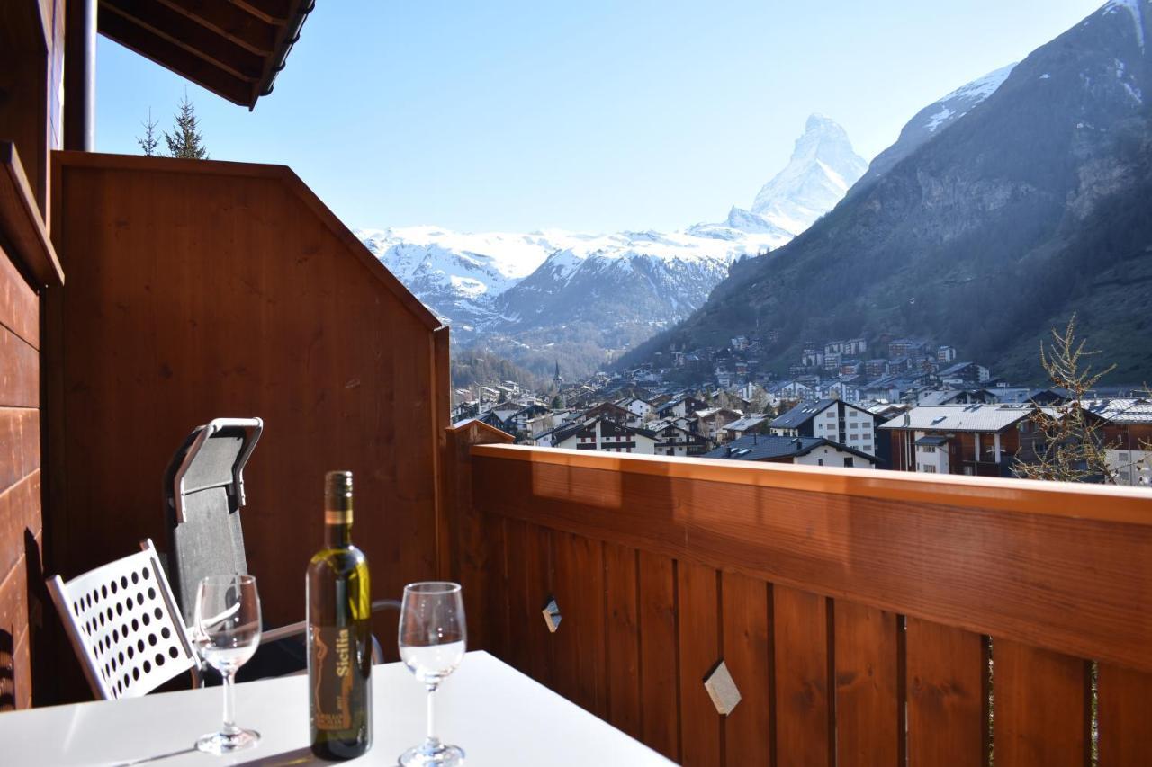 Wohnung in Zermatt mit postkarten Matterhornblick Exteriör bild